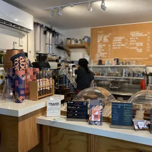a coffee shop counter