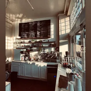 the interior of a coffee shop