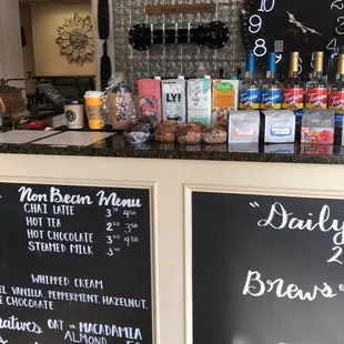 Beverage menu