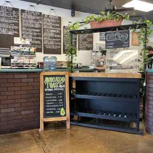 the counter and menu