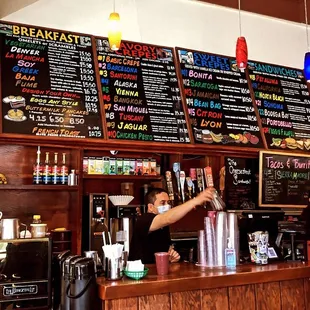 menus on the wall