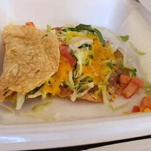 a tortilla and a salad