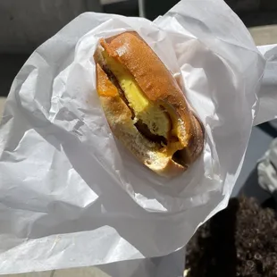 Sausage, Egg and Cheese Bagel Sandwich