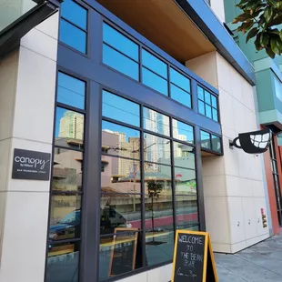 Cafe exterior, located at the Canopy by Hilton