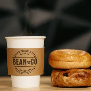 Bagels available with cream cheese and jam