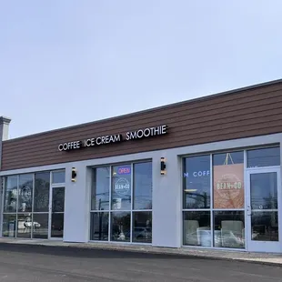 the exterior of a coffee shop