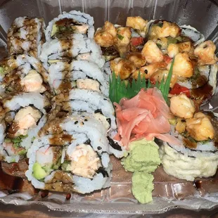 teriyaki roll and dynamite roll