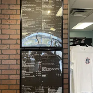 Coffee &amp; tea menu