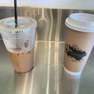 Peppermint mocha on the left and Ube-wan-chi-nobi on the right.