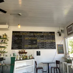 Ranging of drink and food options on the menu