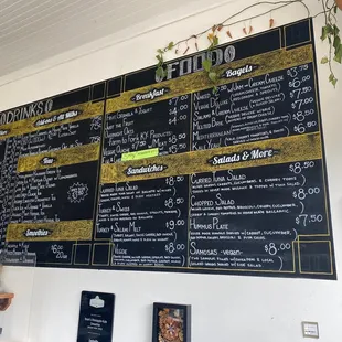 Menu as of September 2022