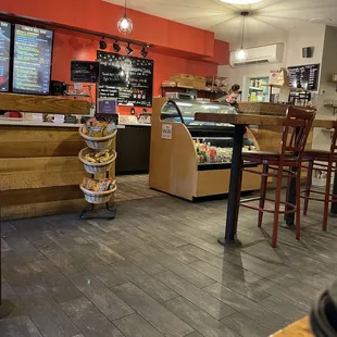 the interior of a bean rush cafe