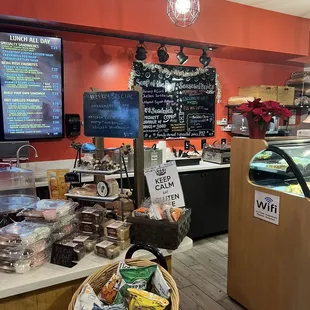 the interior of bean rush cafe