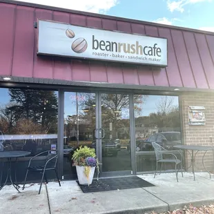 the front of the building