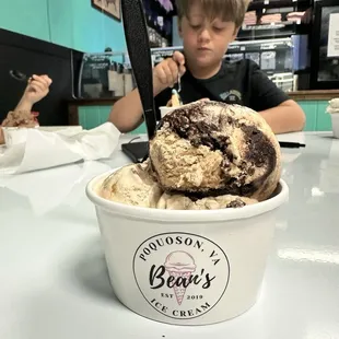 Beans ice cream cup filled with chocolate toffee deliciousness!