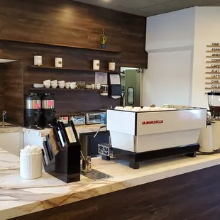 a coffee shop counter