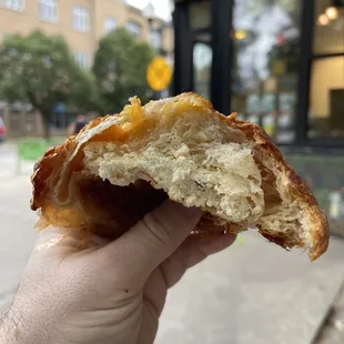 Jalapeño cream cheese croissant (inside)