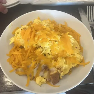 Eggs potatoes and gravy