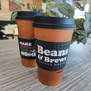 Regular brew and hot caramel Cielo coffee