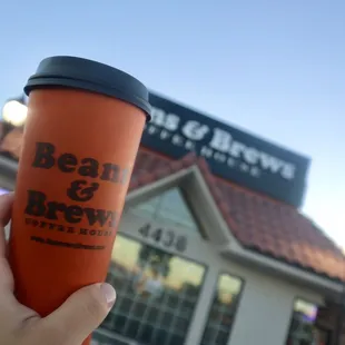 Enjoying a warm cup of our Hot Cocoa to beat the winter winds.