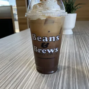 Special made drink - mocha scoop, almond, Carmel not sure what else - taste was perfect