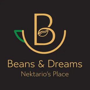 the logo for beans and dreams nektarios place