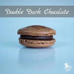 a double dark chocolate macaron