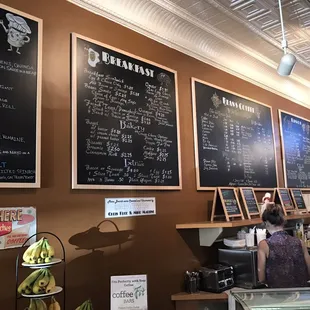 menus on the wall