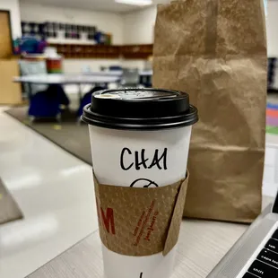  cup of coffee on a table