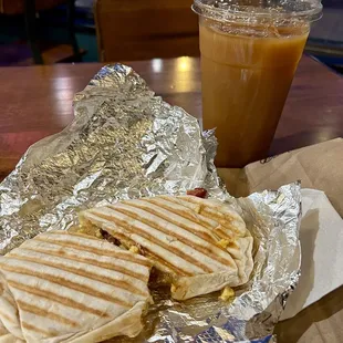 Bacon breakfast burrito