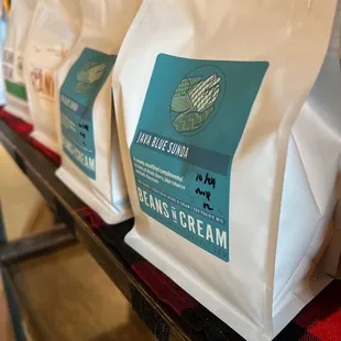 hree bags of beans&apos;n cream