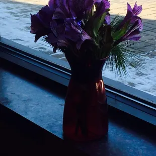 Fresh flower on the table from the local florist.
