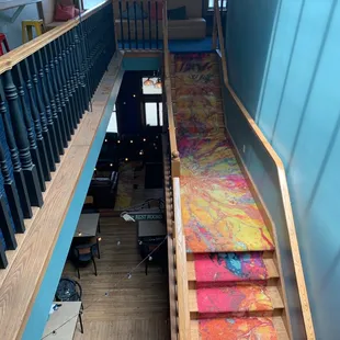 a staircase leading to the second floor