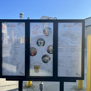 Drive thru menu