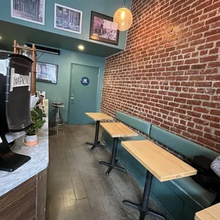 Inside booth seating