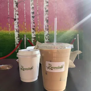 Medium cold brew and cappuccino