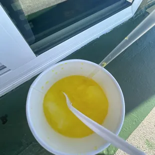 half eaten sno cone