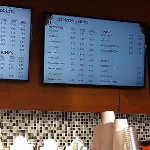 Espresso menu