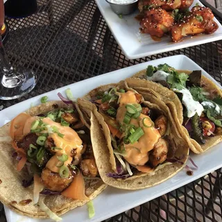 Korean BBQ Shrimp Tacos