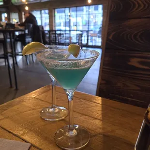 The Blue Steel cocktail is delicious! We had a few sips before taking this picture.