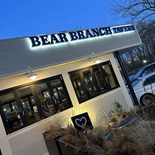 the front of the restaurant