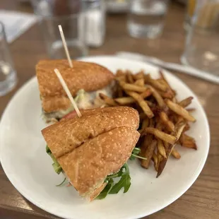 the grilled chicken &amp; avocado BLT with a side of fries and no bacon