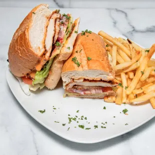 a sandwich and french fries