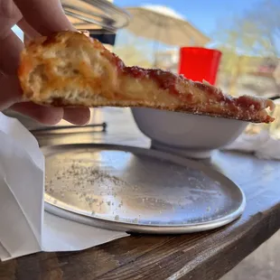 Pizza stays perfectly crispy on the bottom not all floppy and greasy, so yummy!