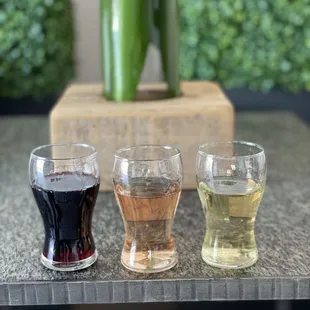 Wine flight (they have a Chardonnay, rosé and Zinfandel on tap - the rosé is my fav).