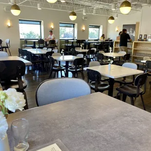 Second floor seating area and pour your own on back wall