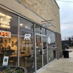 the entrance to the store