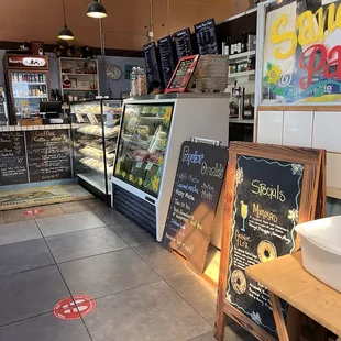 Front cashier area showcasing assorted baked goods
