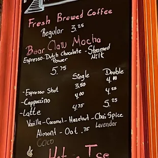Plant based milk options (Almond, oat, coconut).