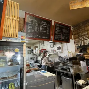 Pies, pizza, pastries, and sandwiches offered on the menu
